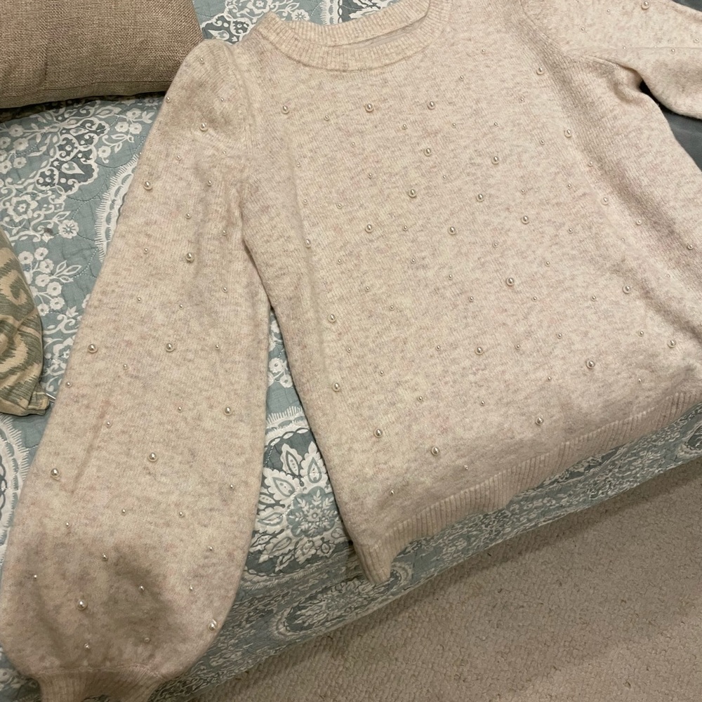 Pearl studded sweater